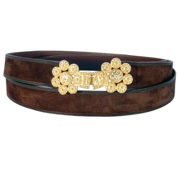 VALENTINO GARAVANI Vintage Suede Double-Wrap Belt 80cm M (31-33 in) - Picture 1 of 8